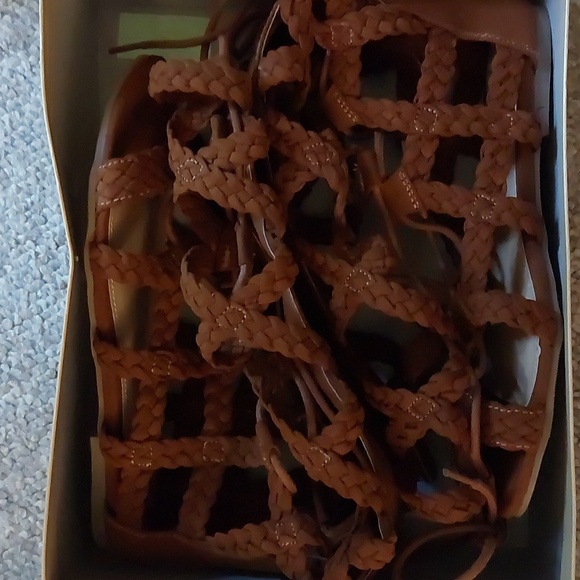 Medium brown faux suede gladiator sandals - Picture 7 of 8